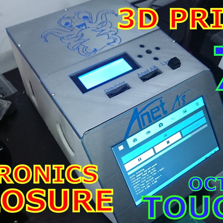 3d printer electronics enclosure - touch screen mainboard mosfet psu raspberry fan gadgets & pi octopi prusai3 touchscreen prusa i3 anet a8 octoprint power supply cover cooling camera a6 switch upgrade mount case parts housing mods 3D print model - Mito3D