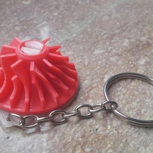 rotating impeller keychain fashion & accessories machine engineering moving articulated propeller 3d print model - Mito3D