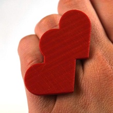 çift kalpli yüzük mücevher reçine gün Yarışması b9 Sevgililer 3d print model - Mito3D