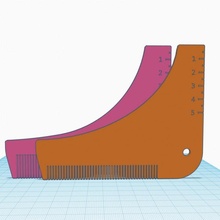 flach Schnitt Bart Gestaltung Werkzeug Garten Kamm Gesicht leiten Besatz Gesichts Haar 3d print model - Mito3D