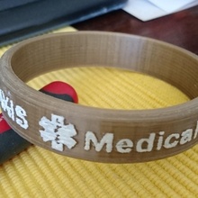 medical alert band jewellery bangle bracelet bracelets wristband dementia medication insulin allergy allergies medicalalert medicationalert allergicreaction onanticoagulants ondialysis noiv nobp 3d print model - Mito3D