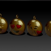 emoji love kiss pendants 3d print model - Mito3D