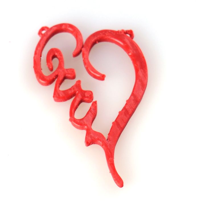 amor colgante corazón joyería resina concurso b9 san valentín día 3D print model - Mito3D