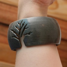 albero silhouette braccialetto gioielleria regalo natura polso abs liscio ossum 3d print model - Mito3D