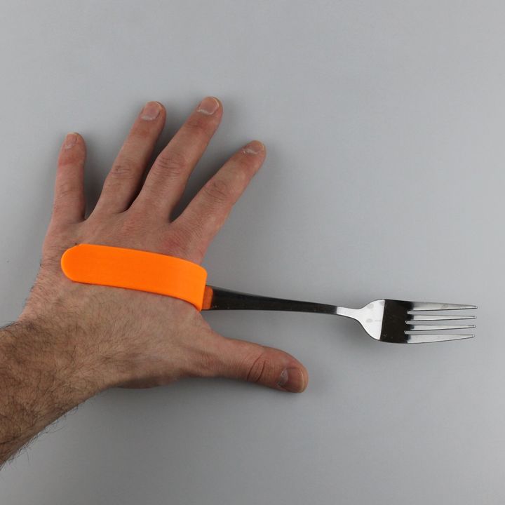 fork spoon support person disabilities accessibility handsupport 3D print model - Mito3D