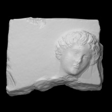 mourning girl relief scan face fragment 3d print model - Mito3D