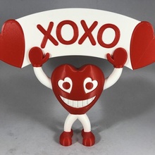 xoxo toys & games heart valentine dualextrusion 3d print model - Mito3D