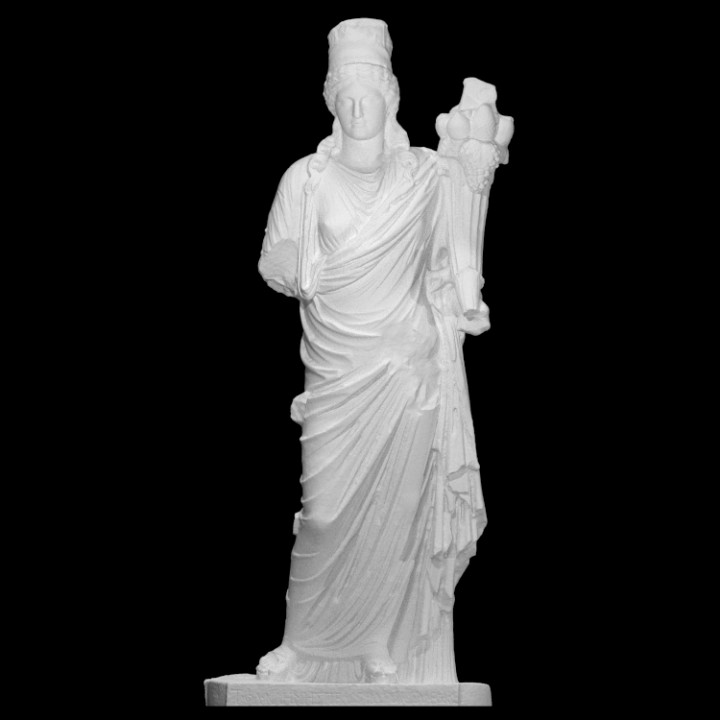 tyche scansione Dio dea mitologia scultura statua donna marmo religione destino 3dprint 3dscan fortuna disgrazia ricchezza 3D print model - Mito3D