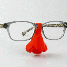 poli nariz roja moda accesorios gafas novedad lowpoly rednose rednoseday glassesclipon noveltynose 3d print model - Mito3D