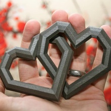 interligado corações jóias coração amar casal romântico namorados pobre trancado 3d print model - Mito3D