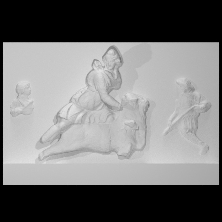 relief mithras killing bull scan fragments 3D print model - Mito3D