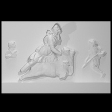 relief mithras killing bull scan fragments 3d print model - Mito3D