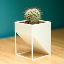 cuadrado maceta flor jardín minimalista cactus escandinavo 3d print model - Mito3D