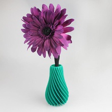 spiral vase & garden flowers geometric 3d print model - Mito3D