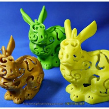 bunny lamps carved & garden lamp 3d print model - Mito3D