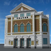 varbergs teater architecture 3d print model - Mito3D