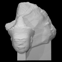 fragment assise figure Bouddha analyse Khmer 3d print model - Mito3D