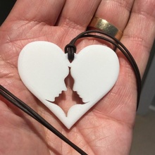 heart couple pendant jewellery girl man woman boy 3d print model - Mito3D
