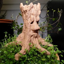 tree spirit & garden art decoration sculpture wood ent penholder stump 3d print model - Mito3D