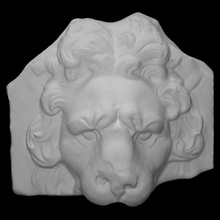 lion scan relief fragment 3d print model - Mito3D