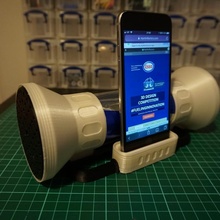 250ml re-purposing - phone dock & speaker gadgets electronics iphone esso 3d print model - Mito3D