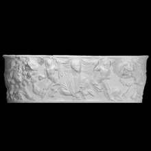 sarcophagus pantano-borghese scan greek lion mythology pillar roman tomb marble angel italy 3dprint cupid fountain grave 3dscan relief roll basin drapery 3d print model - Mito3D