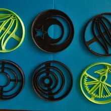 turco motivos biscoito argila cortadores jardim 3d print model - Mito3D