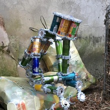 canbot - sculptures 250 cans education sculpture trash bot esso 250can 3d print model - Mito3D