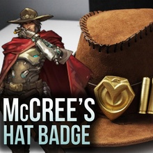 mccree chapéu distintivo adereços cosplay vigiar McCreeBadge 3d print model - Mito3D