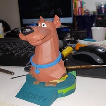 scooby-do0 bust fan art cartoon character scooby tinkercad scooby-doo 3d print model - Mito3D