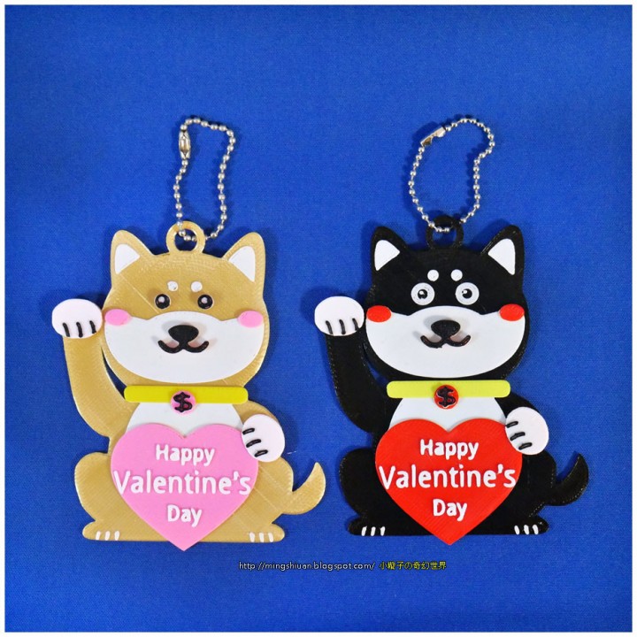 2018 contento San Valentino giorno Cinese anno cane portachiavi moda Accessori animale animali amore cani Portachiavi tinkercad cuore 3D print model - Mito3D