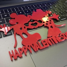 mouse love sign 2 & garden valentine valentines day claven moo micky 3d print model - Mito3D
