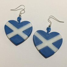 heart scotland earrings jewellery flags 3d print model - Mito3D