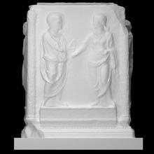 funerary altar scan man woman relief marriage union 3d print model - Mito3D