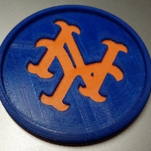 ny metn bardak altlığı hayran Sanat logo beyzbol mlb New York Mets 3d print model - Mito3D