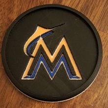 Miami Florida Marlins Untersetzer Garten Baseball mlb angepasst Getränk 3d print model - Mito3D