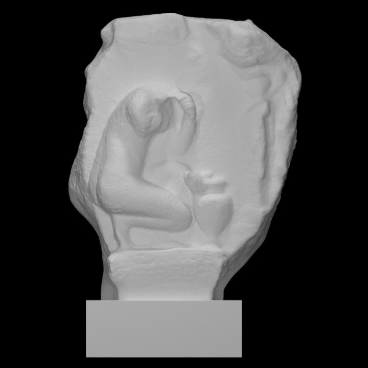 votivo sollievo ninfa padella scansione greco mitologia 3D print model - Mito3D