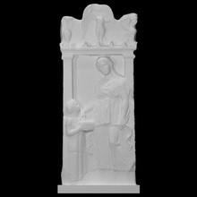 funerary stele girl silenis scan relief 3d print model - Mito3D