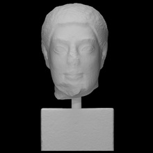 head bearded man grave votive statue scan male 3d print model - Mito3D