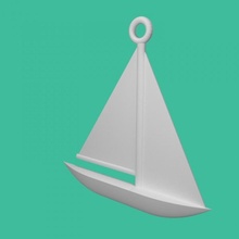 simple sailboat pendant tinkercad 3d print model - Mito3D