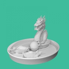 backflow incense burner dragon fish & garden tinkercad 3d print model - Mito3D