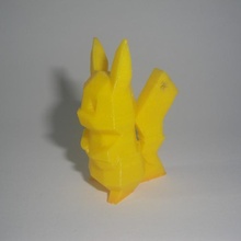 poly pikachu fan art anime pokemon 3dprinted meshmixer lowpolly 3d print model - Mito3D