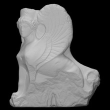 sphinx-shaped finial funerary stele scan mythology sphinx myth 3d print model - Mito3D