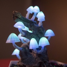 mushroom caps glowing light & garden diy organic plants 3dpen fungi 3d print model - Mito3D