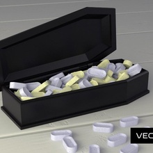 vampiro caixão doce caixa Bruxas jardim recipiente presente decoração suporte 3d print model - Mito3D
