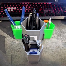 modular USB bolígrafo soporte 3000 jardín taza hexágono lápiz personalizado posavasos microsd Dakota Sur tarjeta personalizar 3d print model - Mito3D