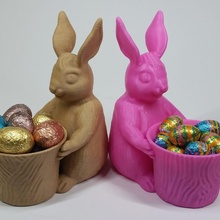 easter bunny toy pot planter & garden easterbunny 3d print model - Mito3D