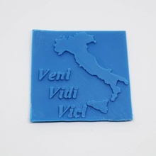 veni vidi vici targa Italiana ventilador arte placa Itália italiano mapa 3d print model - Mito3D