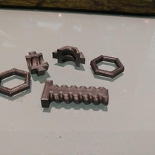 threaded bolt hex nut & garden fasteners 3d print model - Mito3D