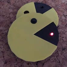 pacman electronic wearable fan art keychain led circuit 3d print model - Mito3D